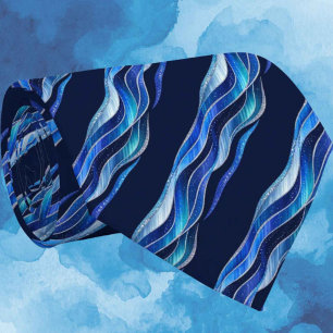 Cravate Soie fausse pailletée bleue Luxe Gentleman's