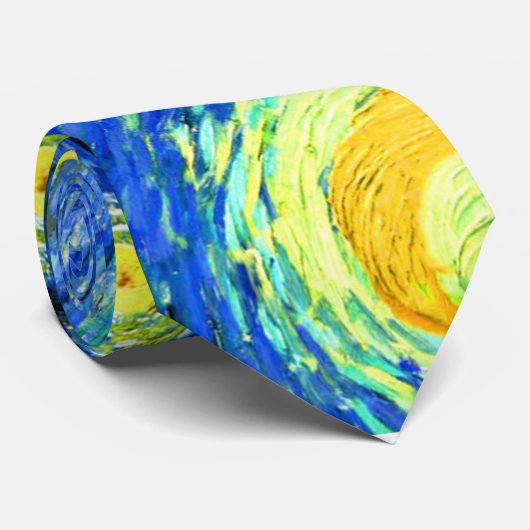 Cravate soirée starry de vincent van gogh (Roulé)