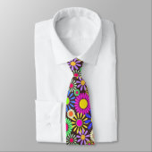 Cravate Soixante-dix Retro Daisy Flower Garden Motif (Attaché)