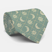 Cravate Soleil Et Lune Célestes Verts (Roulé)
