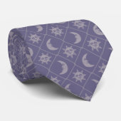 Cravate Soleil et Lune Célestes Violets (Roulé)