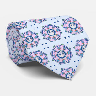 Cravate Soleil et palmiers entourant