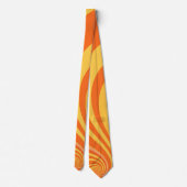 Cravate Soleil Jaune Orange Solaire Frottes Spirales Rétro (Dos)