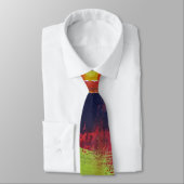 Cravate Soleil liquide brillant rouge bleu bleu chaud sole (Attaché)