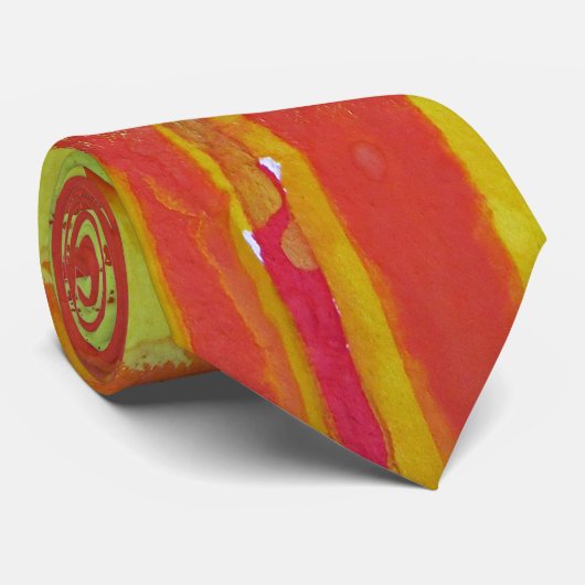 Cravate Soleil liquide brillant rouge bleu bleu chaud sole (Roulé)