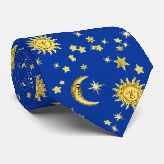 Cravate Soleil, Lune et Étoiles (Roulé)