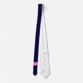 Cravate Solid Navy Blue Hot Pink #2 Ribbon Nom Monogram (Dos)