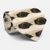 Cravate Sommeil noir de chiot de carlin (Roulé)