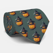 Cravate Sorcière de citrouille en costume de chat - (Roulé)