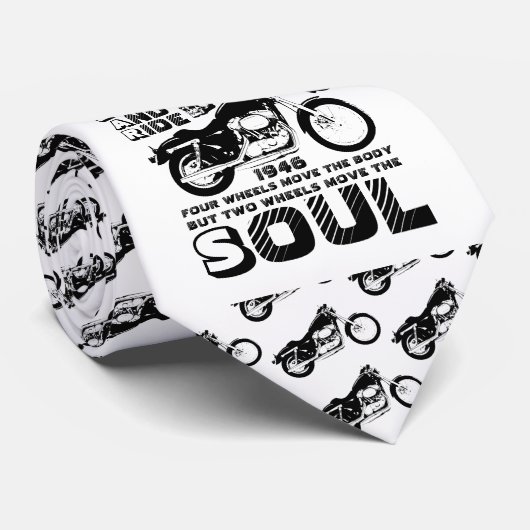Cravate Soul Biker, Date de naissance personnalisée (Roulé)