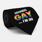 Cravate Sounds Gay Je suis Rainbow LGBTQ Pride (Roulé)