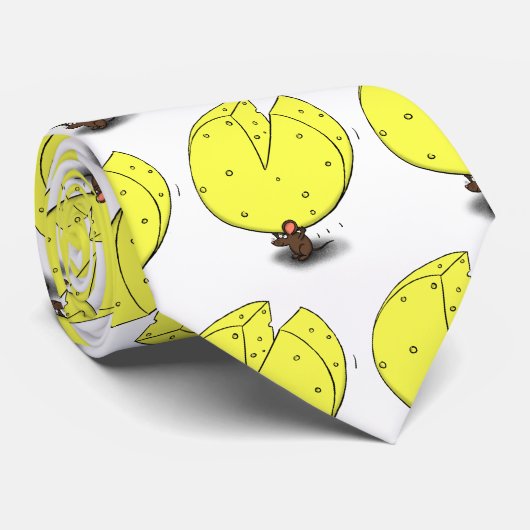 Cravate Souris mignonne avec dessin animé au fromage (Roulé)