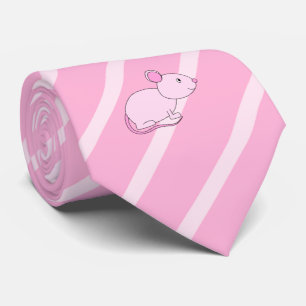 Cravate Souris rose