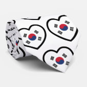 Cravate South Korea Flag Heart (Roulé)
