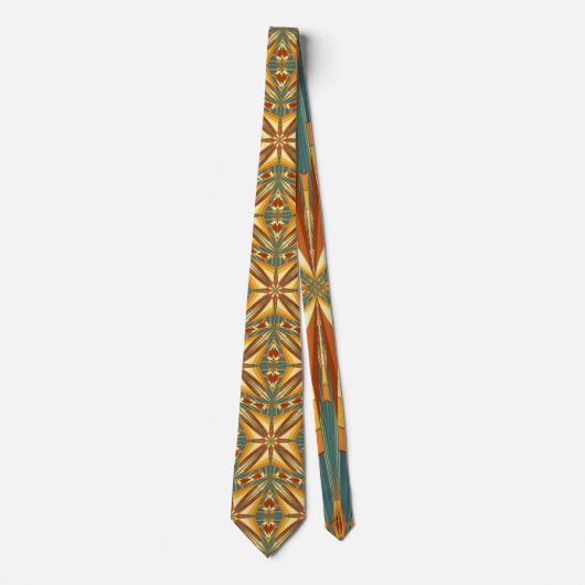 Cravate Southwestern Golden Sun Rays Design indien (Devant)