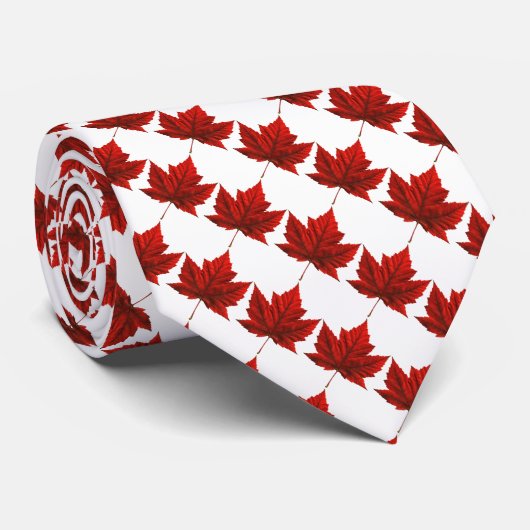 Cravate Souvenir Canada Couvercles Feuille d'érabl (Roulé)