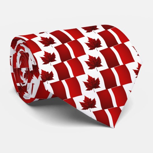 Cravate Souvenir Canada Fun Canada Drapeau Cravate (Roulé)