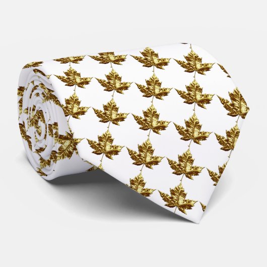 Cravate Souvenir Canada Fun Gold Canada Maple Leaf (Roulé)
