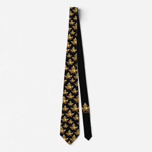 Cravate Souvenir Canada Fun Gold Canada Maple Leaf (Devant)