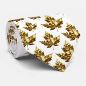 Cravate Souvenir Canada Fun Gold Canada Maple Leaf (Roulé)