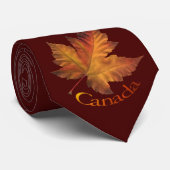 Cravate Souvenir Canada Fun Gold Canada Maple Leaf (Roulé)