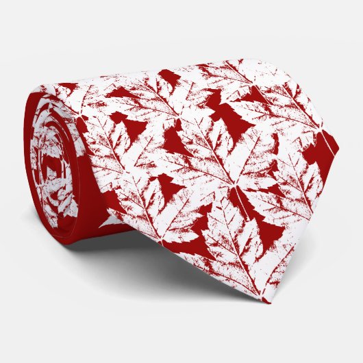 Cravate souvenir Canada Rouge Rétro Hiver Canada C (Roulé)