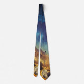 Cravate Space Nebula bleu jaune Alcool art (Dos)