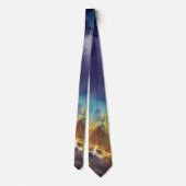 Cravate Space Nebula bleu jaune Alcool art (Dos)