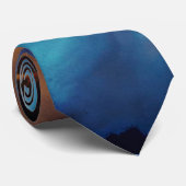 Cravate Space Nebula bleu jaune Alcool art (Roulé)