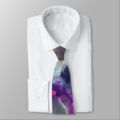 Cravate Space Nebula rose bleu jaune Alcool art (Attaché)
