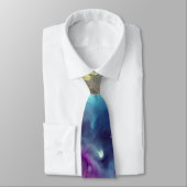 Cravate Space Nebula rose bleu jaune Alcool art (Attaché)