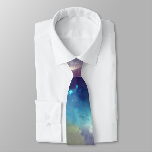Cravate Space Nebula rose bleu jaune Alcool art (Attaché)