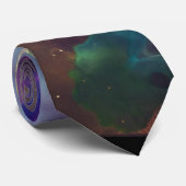 Cravate Space Nebula rose bleu jaune Alcool art (Roulé)