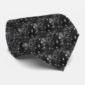 Cravate Spacey Gray Splatter On Black Repeat Pattern  (Roulé)