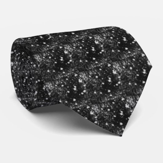 Cravate Spacey Gray Splatter On Black Repeat Pattern  (Roulé)