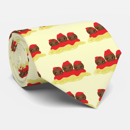 Cravate Spaghetti & Meatballs (Roulé)