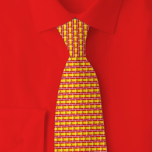 Cravate Spain Flag Brick Pattern