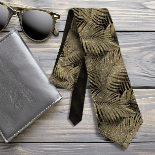 Cravate Sparkling Palm Leaves Pattern