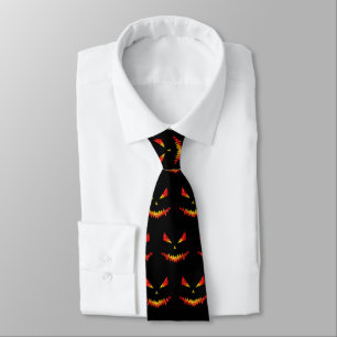 Cravate Sparkly Jack O'Lantern face motif Halloween