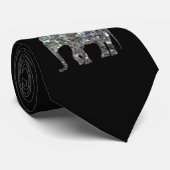 Cravate Sparkly silver mosaic glitter Elephant (Roulé)