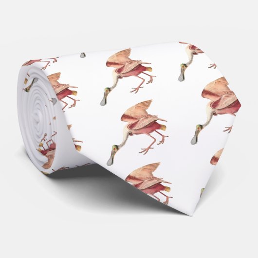 Cravate Spatule rose pataugeant l'art d'illustration (Roulé)