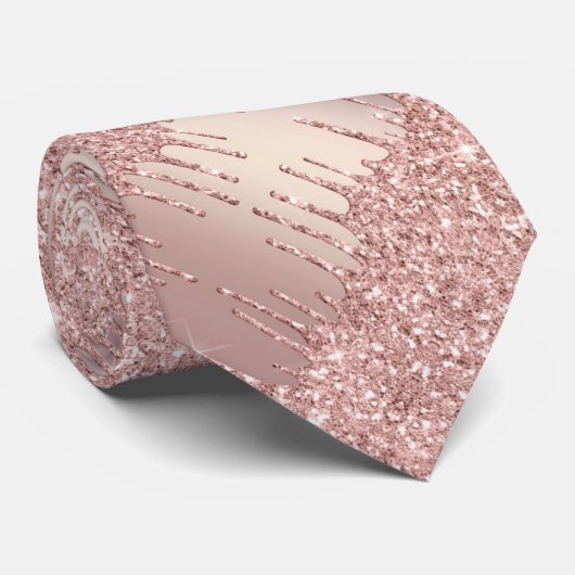 Cravate spécial - Rose Gold Blush Parties scintill (Roulé)