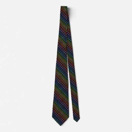 Cravate Spectre plus large 4 points Rainbow Stars Noir (Devant)