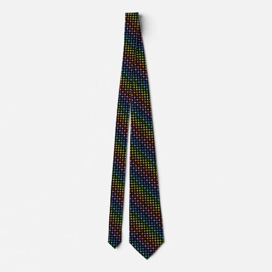 Cravate Spectre plus large 4 points Rainbow Stars Noir (Dos)