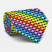 Cravate Spectre plus large Hexagones arc-en-ciel Noir (Roulé)