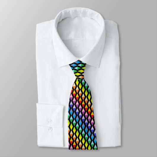 Cravate Spectre plus large Rainbow Triangles noir (Attaché)