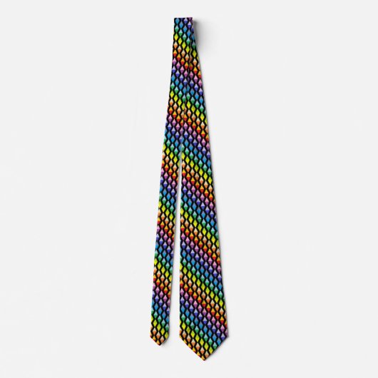 Cravate Spectre plus large Rainbow Triangles noir (Dos)