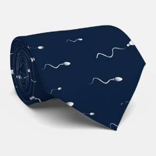 Cravate Sperm Pattern Blue and White Fertility Themed