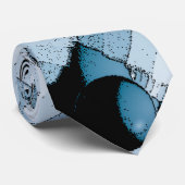 Cravate Sphère géométrique bleue (Roulé)