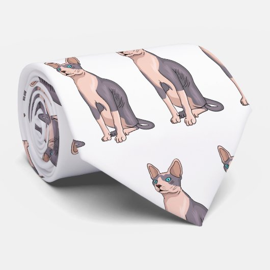 Cravate Sphynx cat (Roulé)